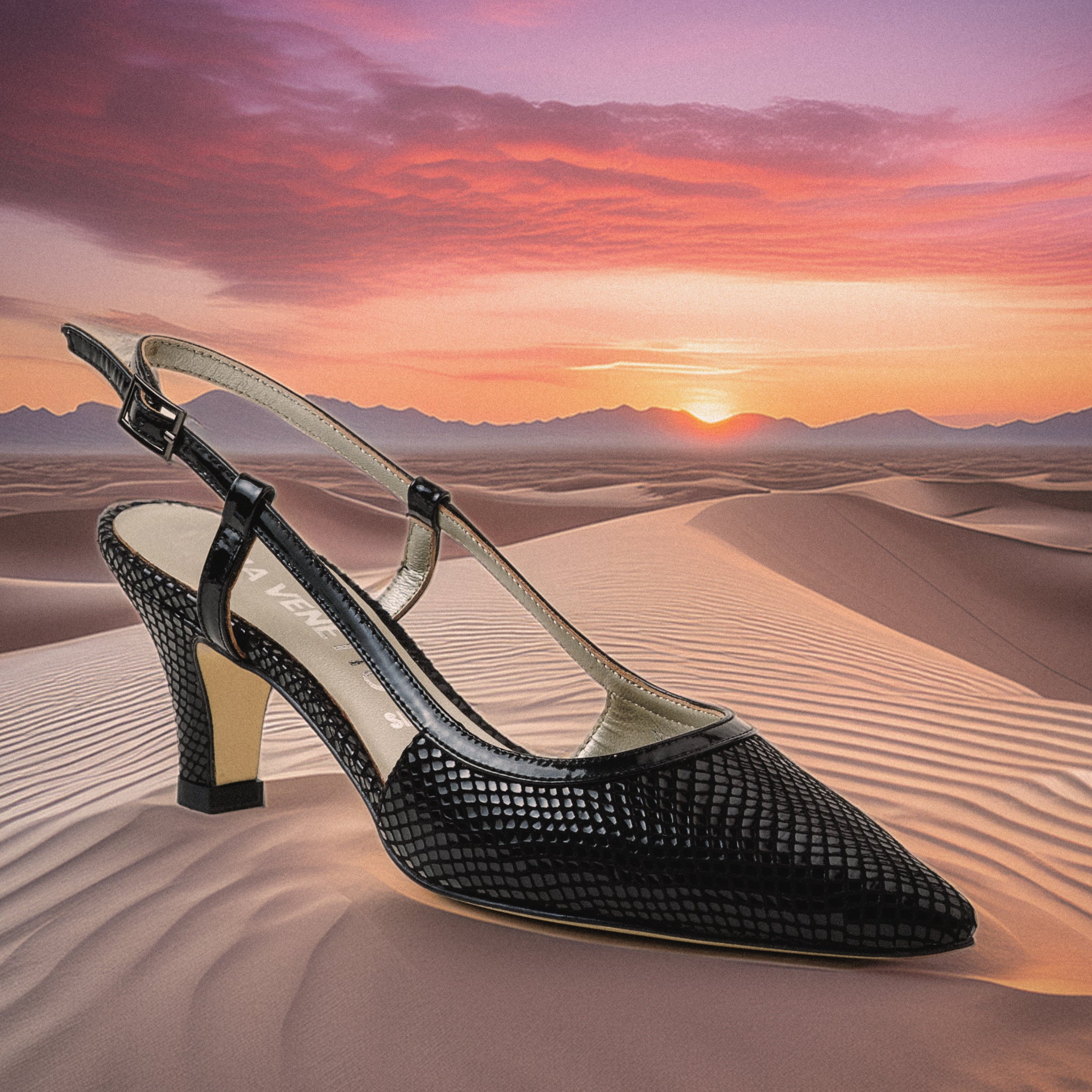 ASHLEY - Black Snake Embossed