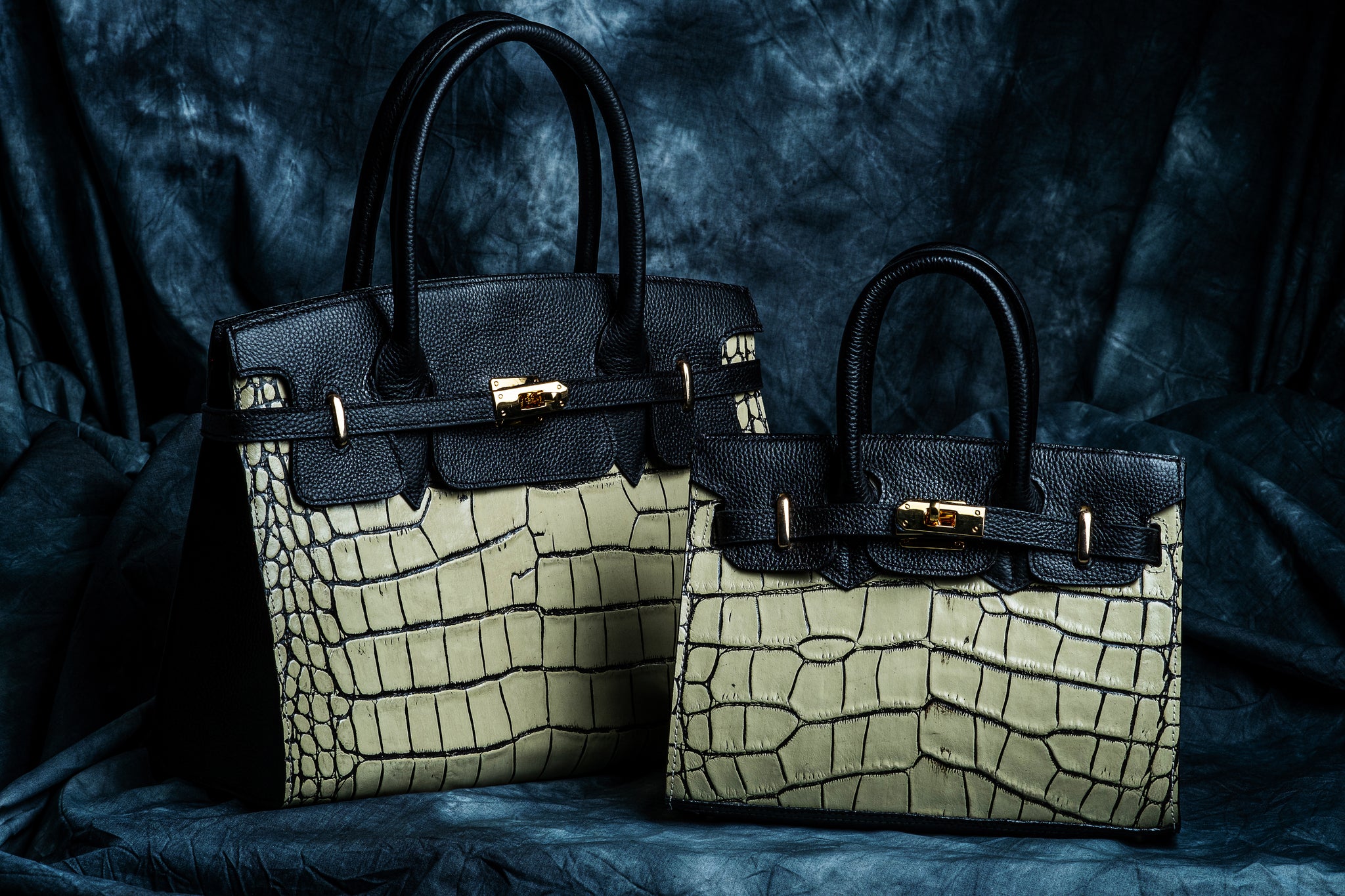 VITTORIA - Beige Croco/Black Vinni