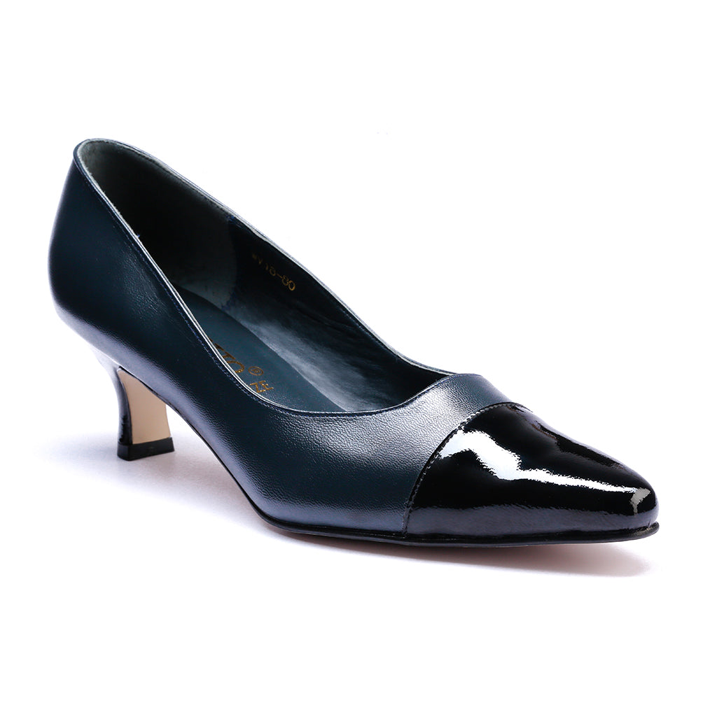 QUEENIE - Navy Blue Kid/Pat