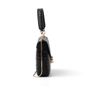 MARGAUX - Blk Croco w/ Strap
