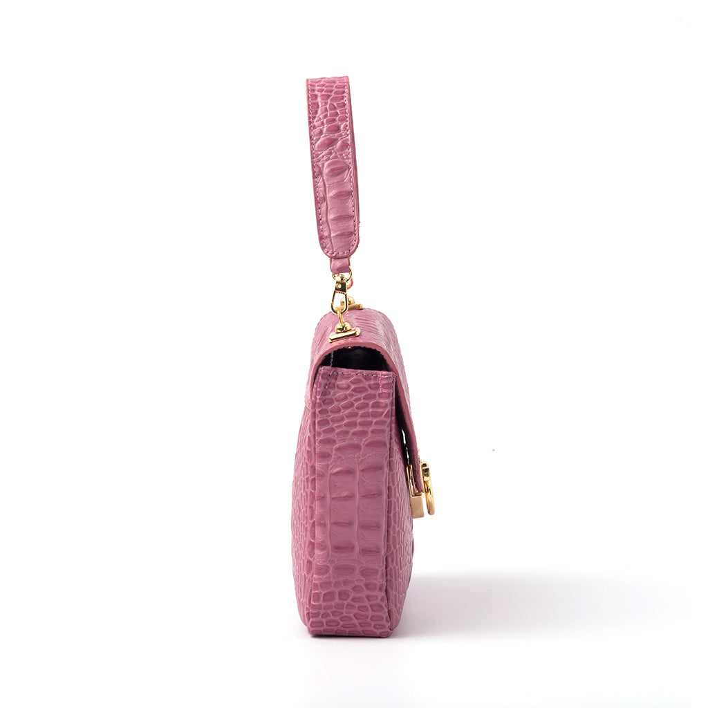 MARGAUX - Fuchsia Croco w/ Strap