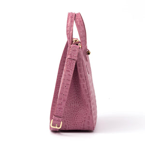 GEORGIA - Fuchsia Croco w/ Strap