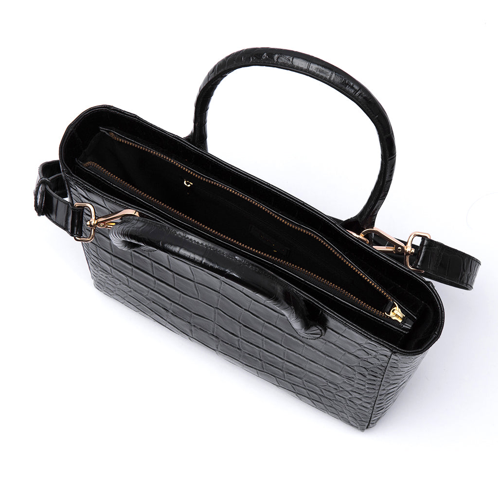 ERICA - Blk Croco w/ Strap