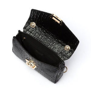 MARGAUX - Blk Croco w/ Strap