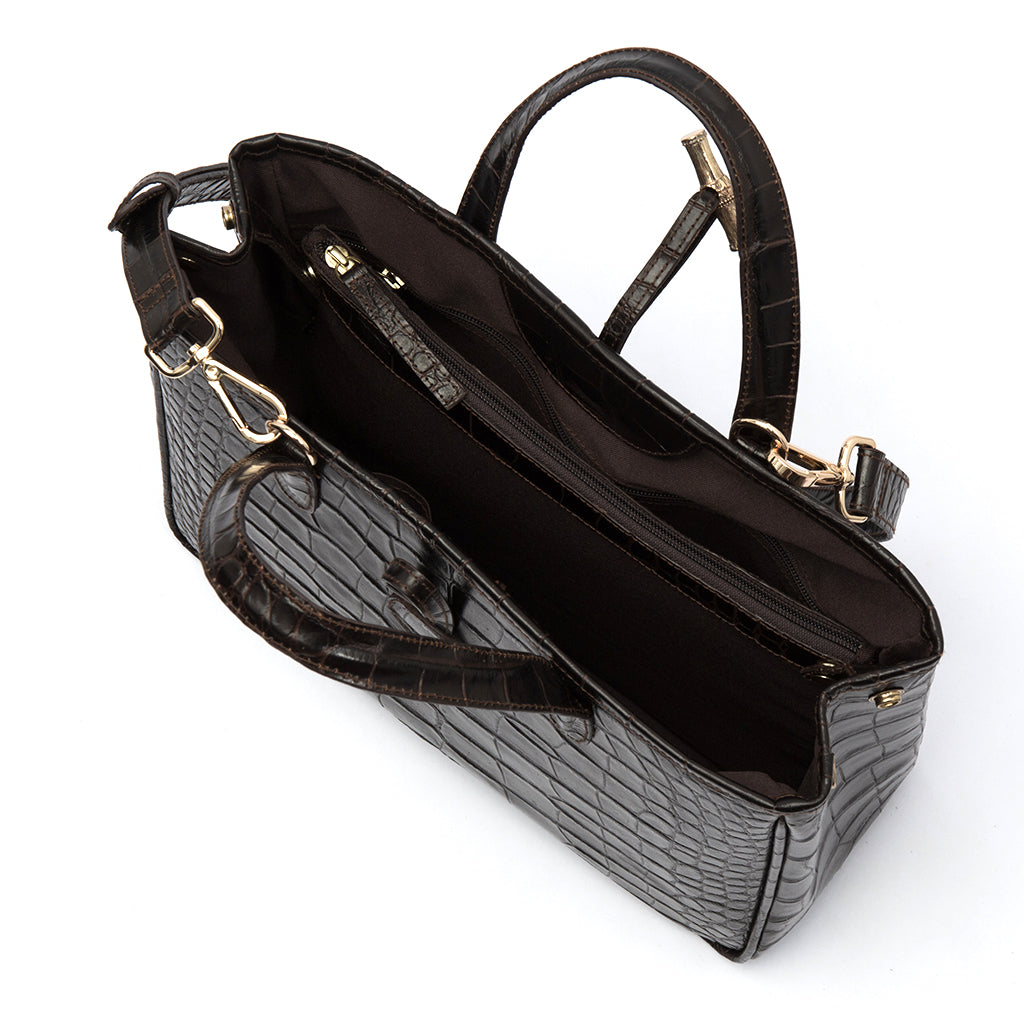 GEORGIA - Brn Croco w/ Strap