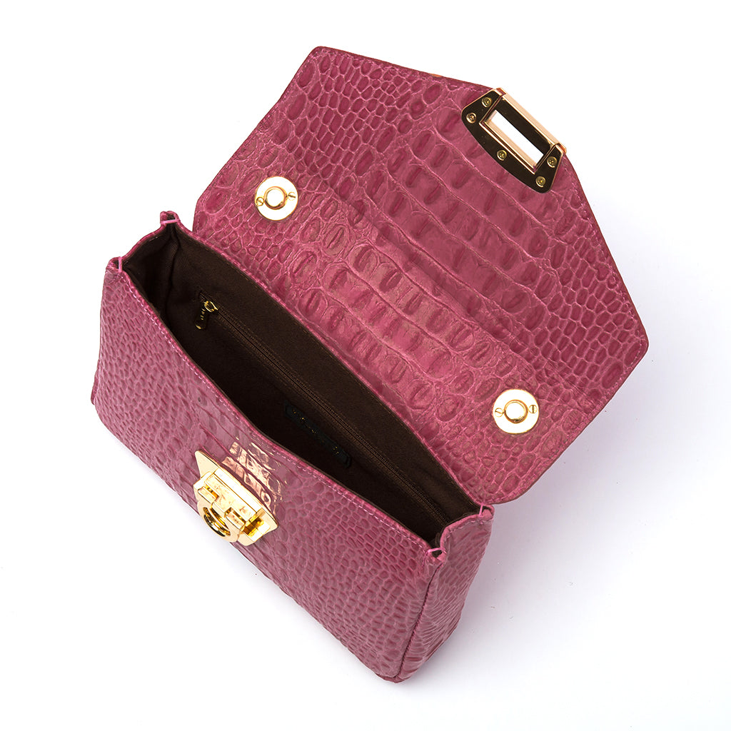 MARGAUX - Fuchsia Croco w/ Strap