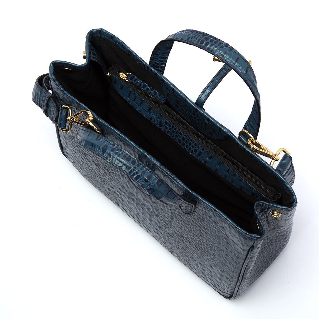 GEORGIA - Navy Blue Croco