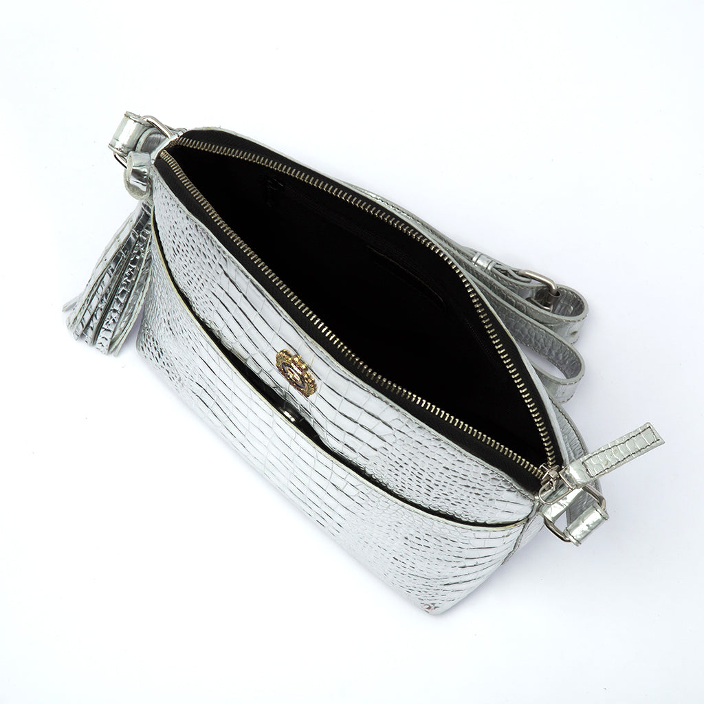 LUNA - Silver Croco w/ Crown